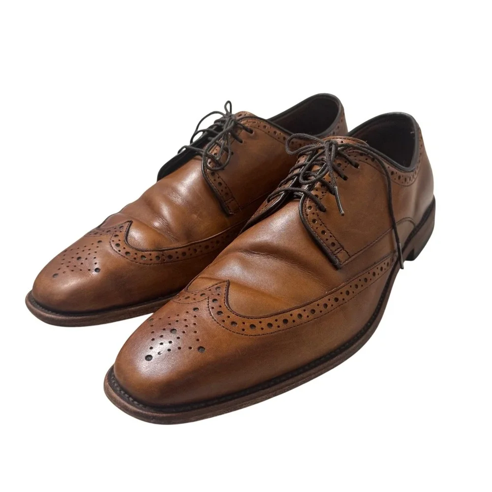 Allen Edmonds Bel Air Wingtip Oxfords Mens 10 D Brown Leather Dress Shoes Good